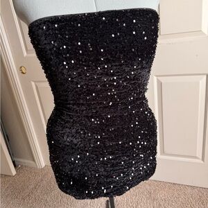 SHEIN Black Sequin Mini Dress or Tunic Top Size 3XL fits size 16, 18, 20